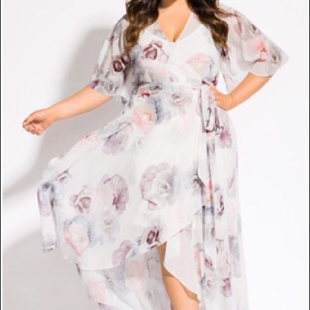 CITY CHIC Bella Rosa Maxi Dress/ KIMONO / Duster